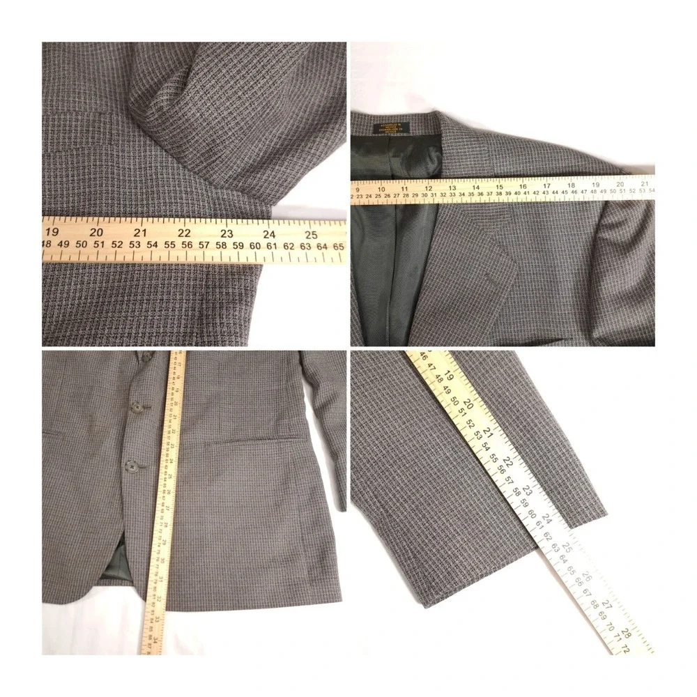 Stafford Men's Three‎ Button Executive Blazer Suit Jacket Sport Coat Gray 44R